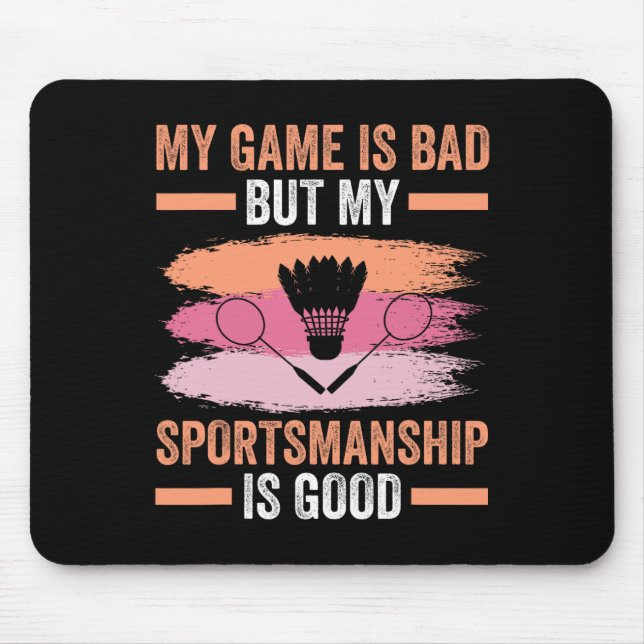 Shuttle Badminton Player 9  Mouse Pad (Front)