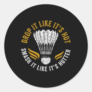 Shuttle Badminton Player Classic Round Sticker