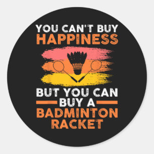 Shuttle Badminton Player  Classic Round Sticker