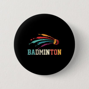 Shuttle Badminton Player Sports Racket Coach Team  6 Cm Round Badge