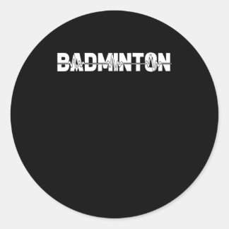 Shuttle Badminton - Racquet Court Player Ekg Heart Classic Round Sticker