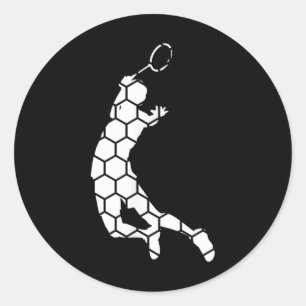 Shuttle Badminton Squash Badminton Player Classic Round Sticker
