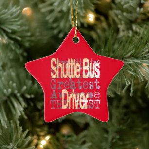 Shuttle Bus Driver Extraordinaire Ceramic Ornament