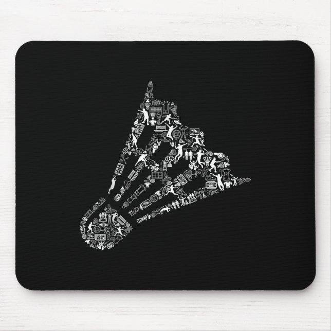 Shuttle Collage Badminton Player Shirt _ Badminton Mouse Pad (Front)
