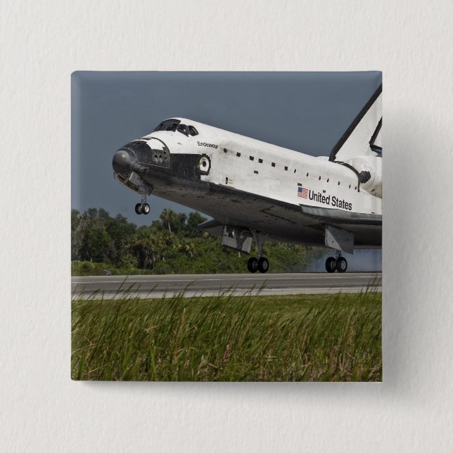 Shuttle Endeavour landing Kennedy Space Centre 15 Cm Square Badge (Front)