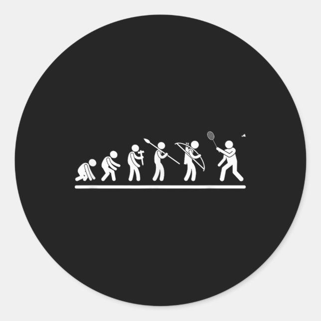 Shuttle Evolution Men Women Funny Badminton  Classic Round Sticker (Front)