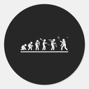 Shuttle Evolution Men Women Funny Badminton Classic Round Sticker