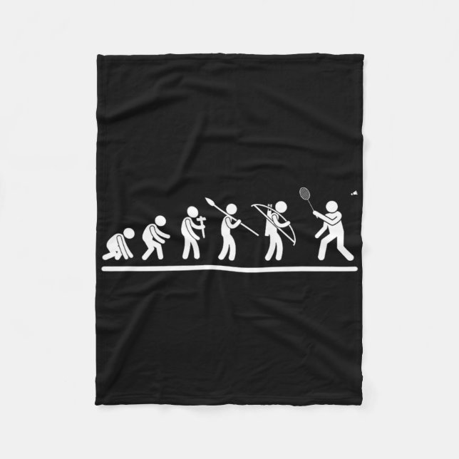 Shuttle Evolution Men Women Funny Badminton  Fleece Blanket (Front)