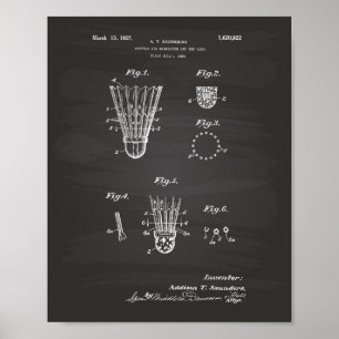 Shuttle For Badminton 1927 Patent Art Chalkboard Poster
