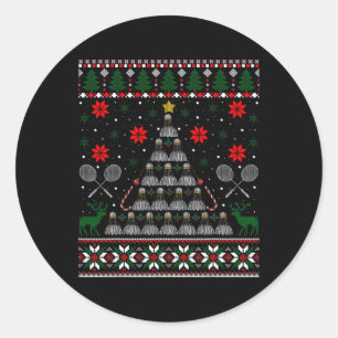 Shuttle Graphic Badminton Player Gift Ugly Christm Classic Round Sticker