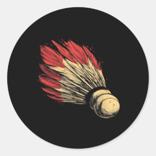 Shuttle Graphic Badmintonist Classic Round Sticker