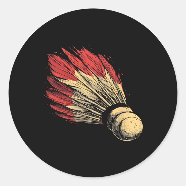 Shuttle Graphic Badmintonist  Classic Round Sticker (Front)
