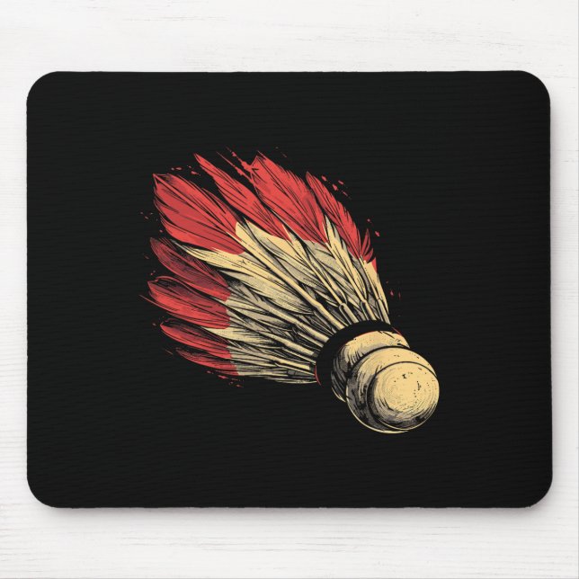 Shuttle Graphic Badmintonist  Mouse Pad (Front)