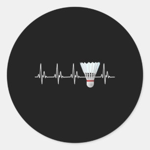 Shuttle Heartbeat Funny Badminton Player Classic Round Sticker