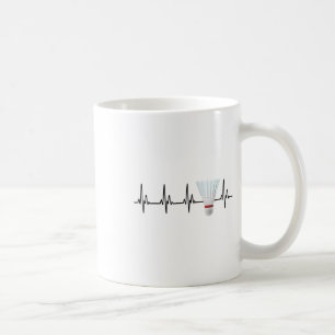 Shuttle Heartbeat Funny Badminton Player Coffee Mug