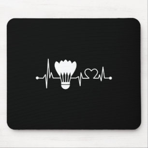 Shuttle Heartbeat Funny Badminton Player Gift Mouse Pad