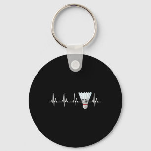 Shuttle Heartbeat Funny Badminton Player  Key Ring