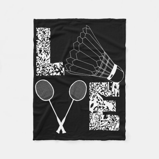 Shuttle Love Badminton Lover Racquet Smashs  Fleece Blanket (Front)