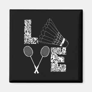 Shuttle Love Badminton Lover Racquet Smashs Magnet