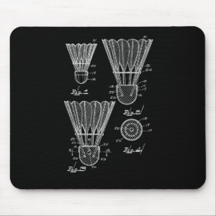 Shuttle Patent Drawing Badminton Mouse Pad