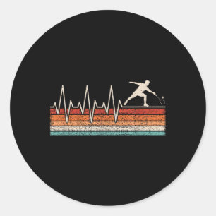 Shuttle Player Heartbeat Retro Classic Round Sticker
