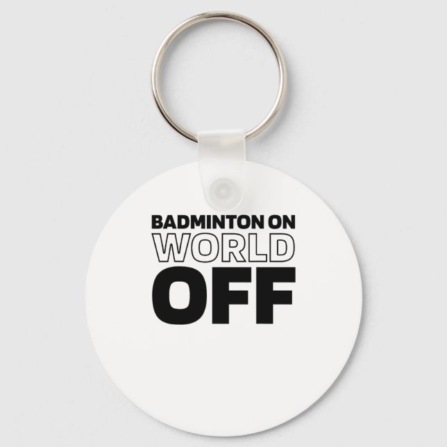Shuttle Racket - Court Racquet Badminton On World  Key Ring (Front)