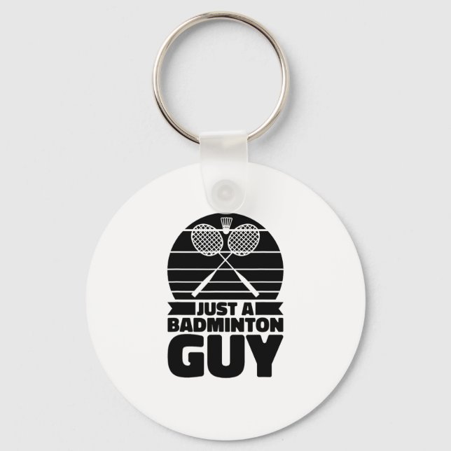 Shuttle Racquet Court Racket - Team Just A Badmint Key Ring (Front)