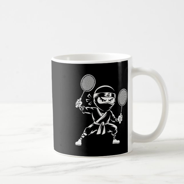 Shuttle Racquet Racket - Team Player Dminton Ninja Coffee Mug (Right)