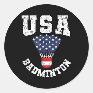 Shuttle Red White Blue 4th July Patriotic Usa Badm Classic Round Sticker