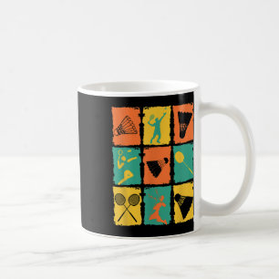 Shuttle Retro Vintage Badminton Player Badminton Coffee Mug