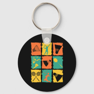 Shuttle Retro Vintage Dminton Player Dminton Key Ring