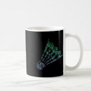 Shuttle Silhouette Badminton Player Shirt Mens Bad Coffee Mug