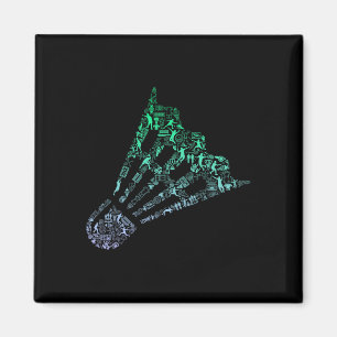 Shuttle Silhouette Dminton Player Shirt Mens Dmint Magnet
