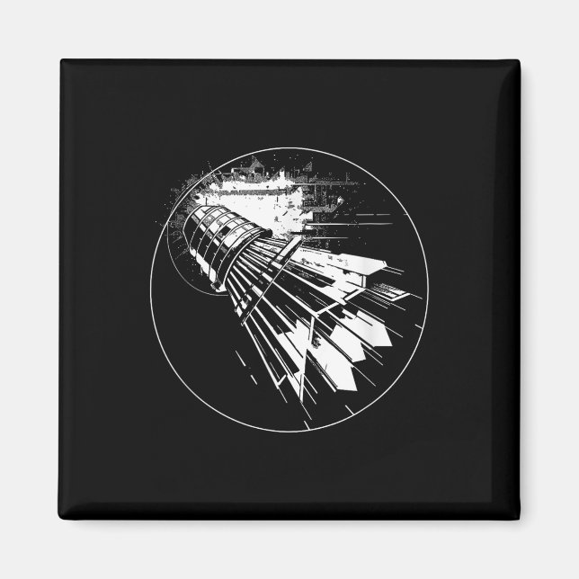 Shuttle Sketch Featherball  Magnet (Front)
