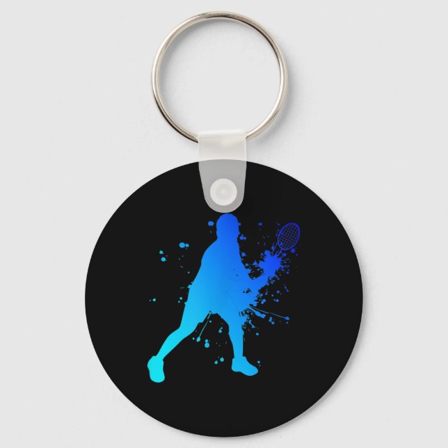Shuttle Squash Badminton Player  Key Ring (Front)