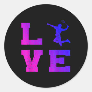 Shuttle Squash Womens Badminton Mens Classic Round Sticker