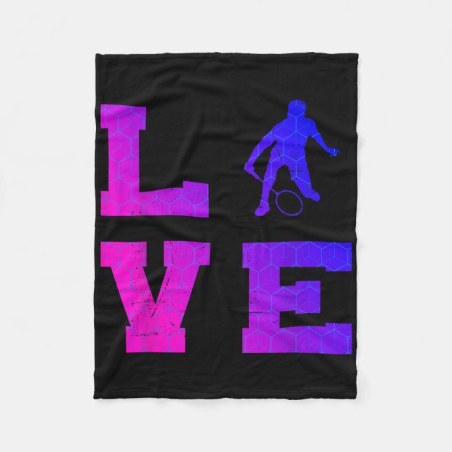 Shuttle Squash Womens Mens Badminton Player  Fleece Blanket (Front)