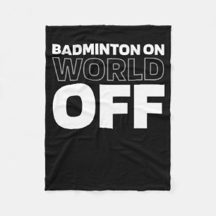Shuttle Team Court Player Racket Dminton On World  Fleece Blanket