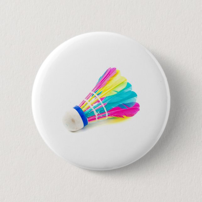 Shuttlecock 6 Cm Round Badge (Front)