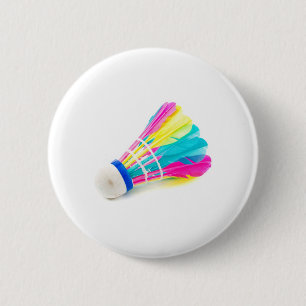 Shuttlecock 6 Cm Round Badge
