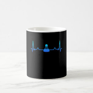 Shuttlecock Heartbeat Badminton Gifts Coffee Mug