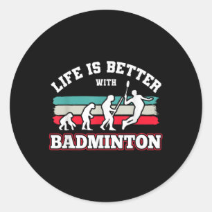 Shuttles Badminton  Classic Round Sticker