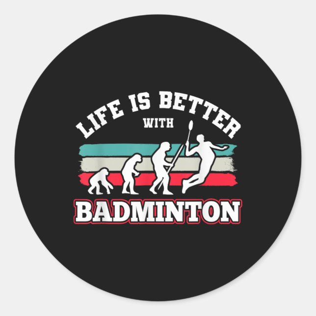 Shuttles Badminton  Classic Round Sticker (Front)