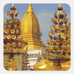 Shwe Zigon Pagoda complex in Bagan (Pagan), Square Sticker