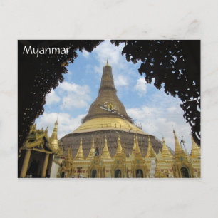 shwedagon arch myanmar postcard