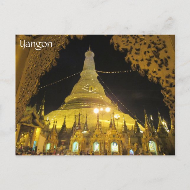shwedagon night arch myanmar postcard (Front)