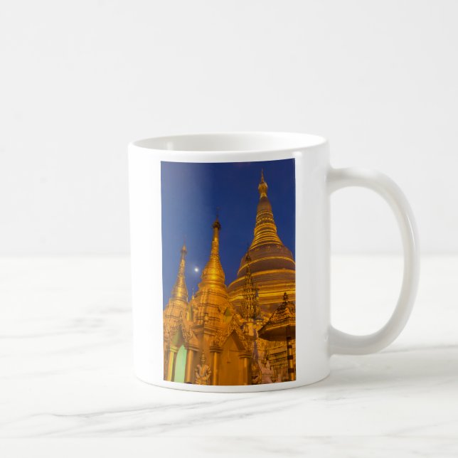 Shwedagon Pagoda at night, Myanmar Coffee Mug (Right)