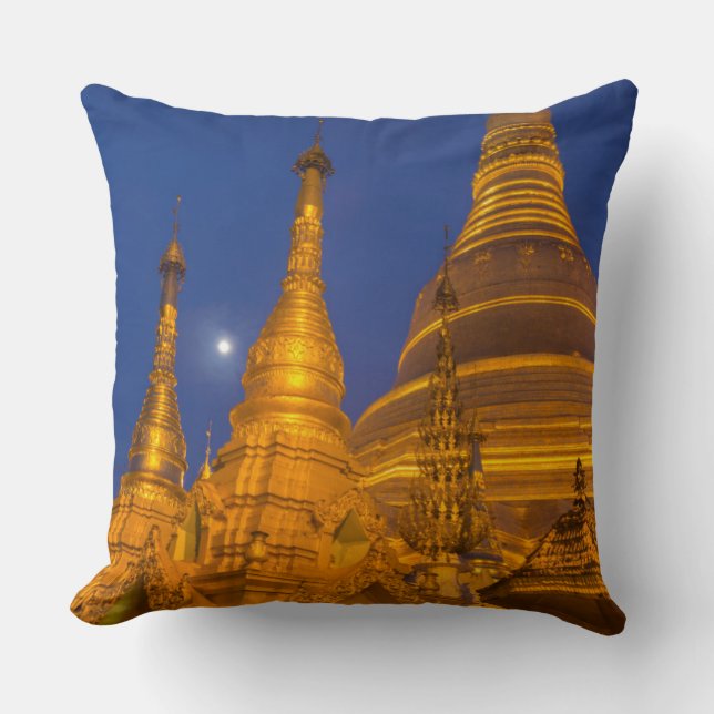Shwedagon Pagoda at night, Myanmar Cushion (Front)