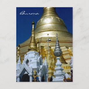 shwedagon pagoda burma postcard