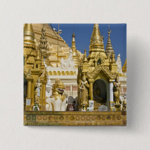 Shwedagon Pagoda (Paya), large temple site that 15 Cm Square Badge